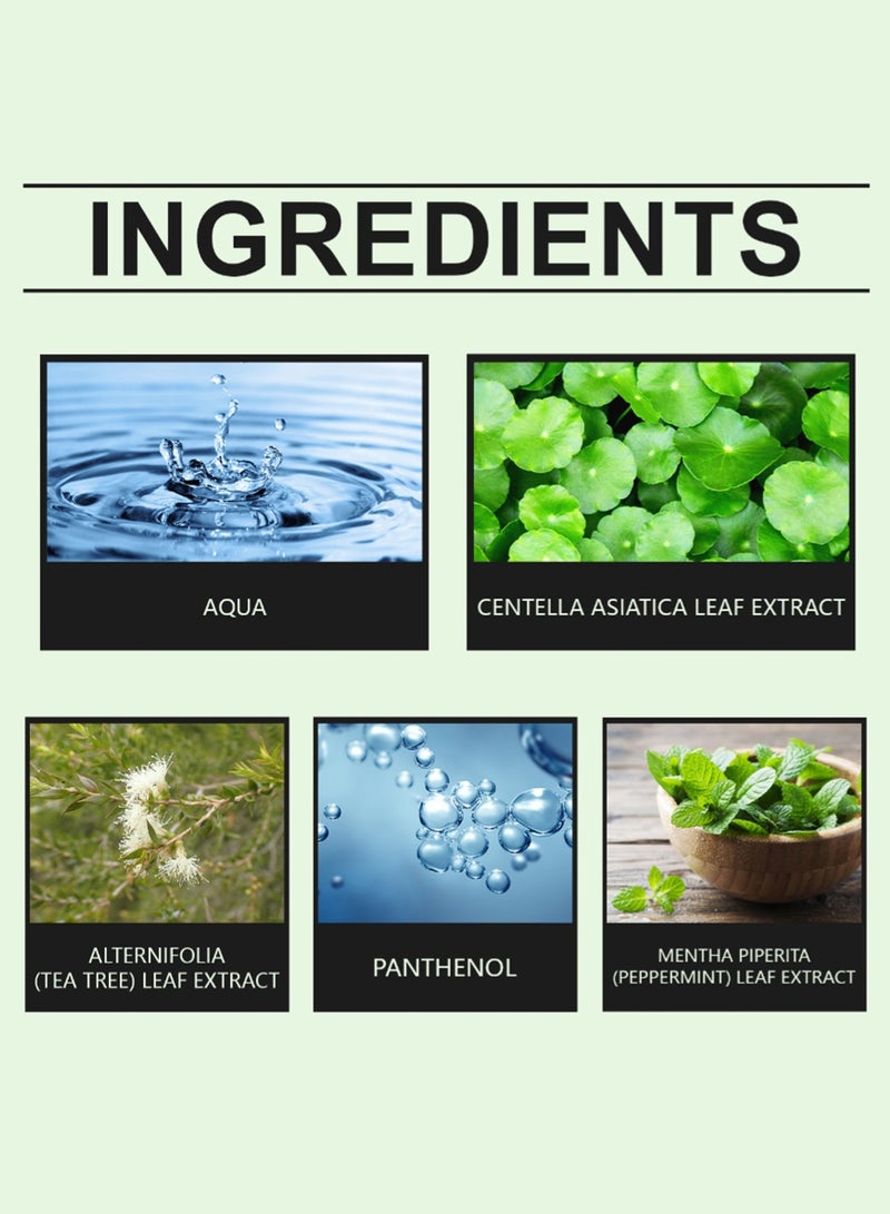 OUHOE Centella Toner 100ml - Centella Asiatica & Tea Tree Soothing Toner for Face, Hydrating & Repairing Calming Toner, Alcohol-Free Moisturizer for Sensitive Skin, Korean Skin Care - Daily Facial Toner for Oily/Dull/Rough Skin - Mild & Non-Greasy Formula - Image 3